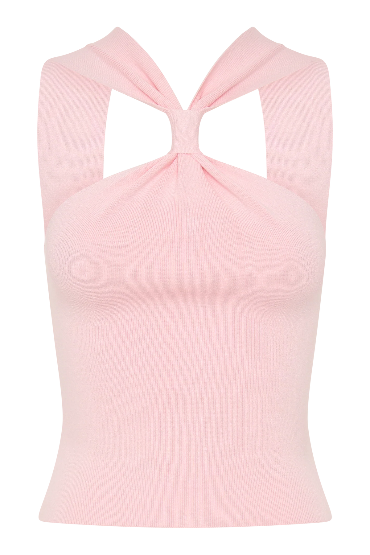 Angelika Twist Front Knit Top - Baby Pink