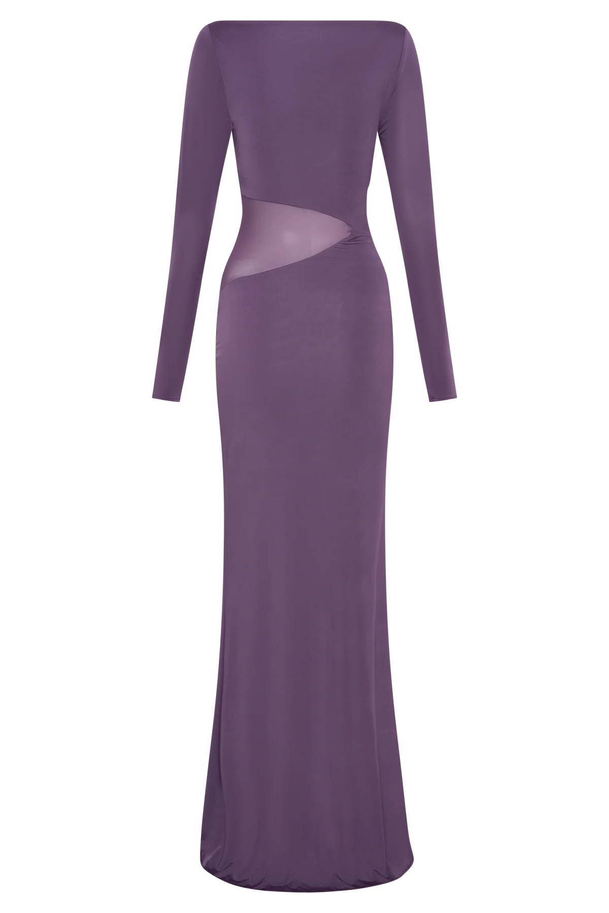 Megan Slinky And Mesh Maxi Dress - Purple