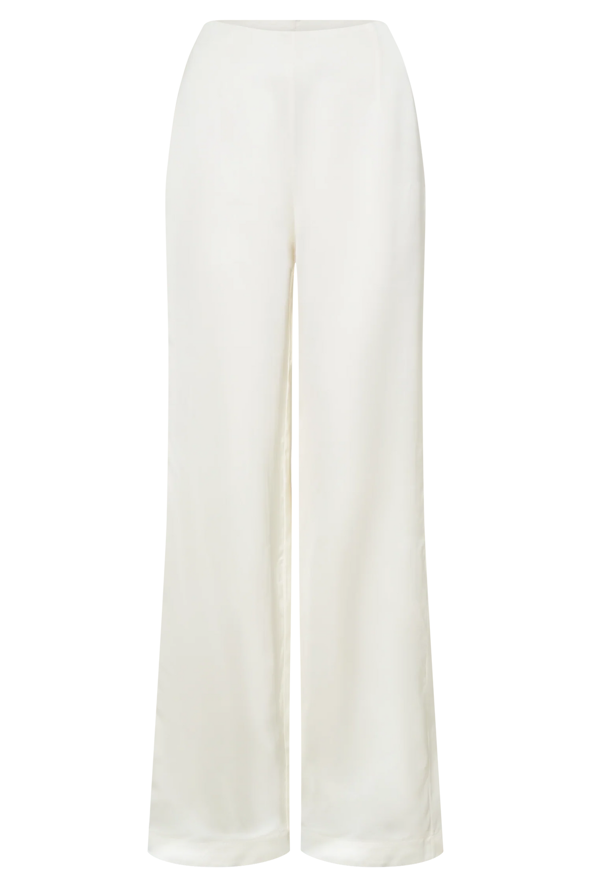 Sydney Straight Leg Satin Pants - Ivory