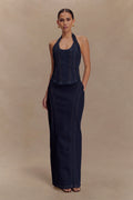 Alma Denim Maxi Skirt - Indigo Blue
