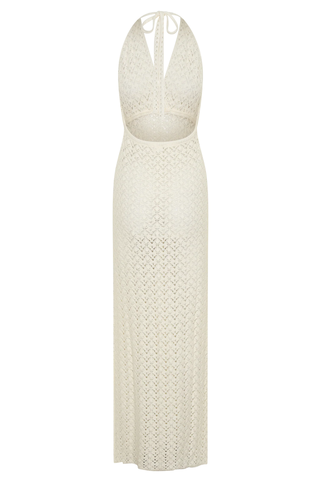 Deeliah Halterneck Crochet Maxi Dress -  Ivory