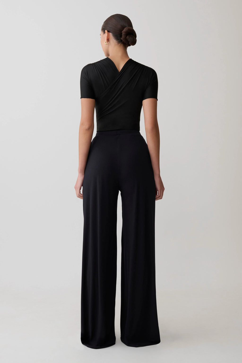 Dewi Wide Leg Modal Pants - Black