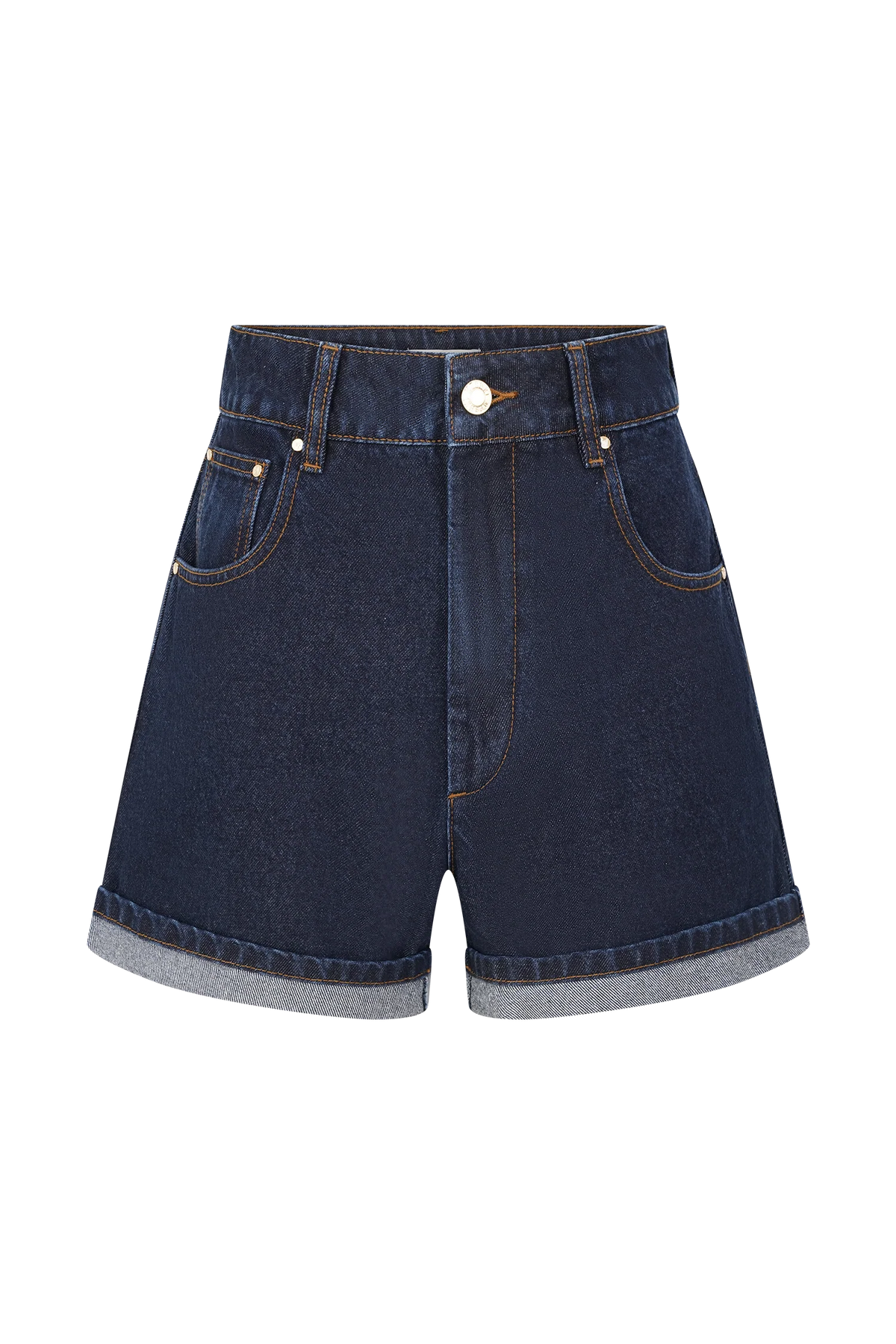 Carlene Cuffed Denim Shorts - Indigo Blue