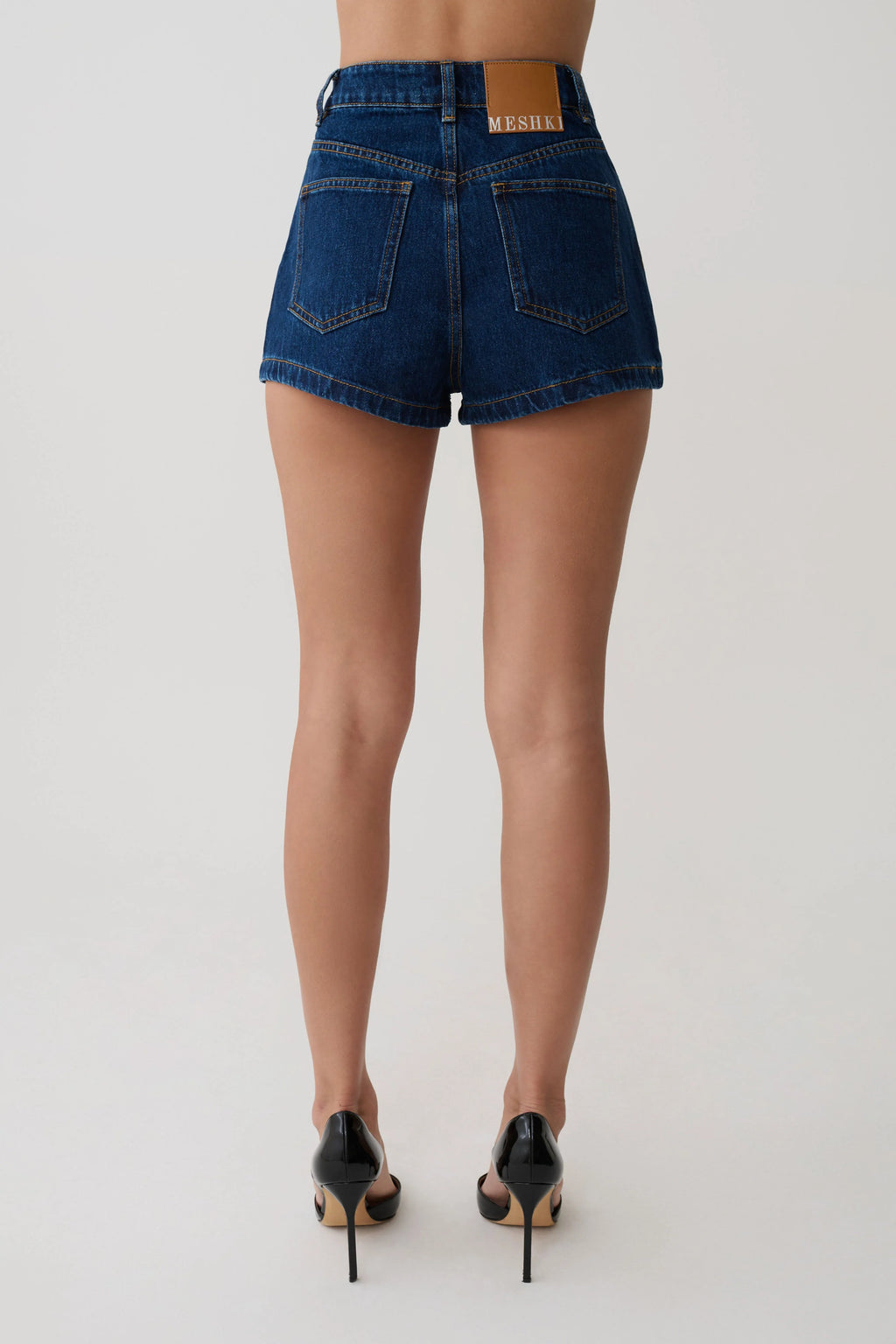 Dan Diamante Denim Shorts - Midnight Blue