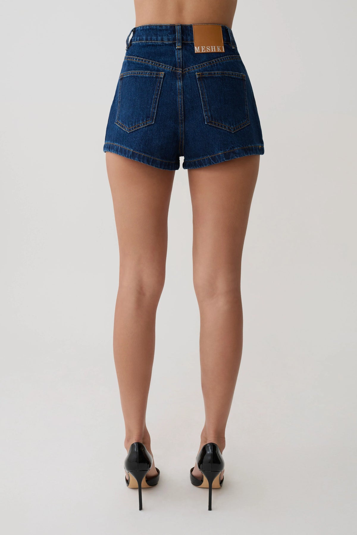 Dan Diamante Denim Shorts - Midnight Blue