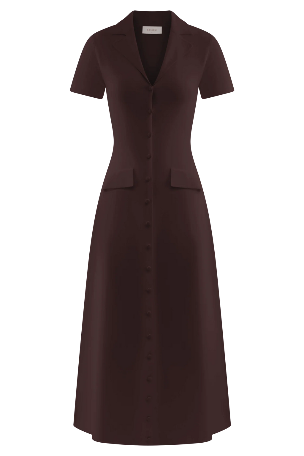 Pearson Short Sleeve Knit Midi Dress - Chocolate