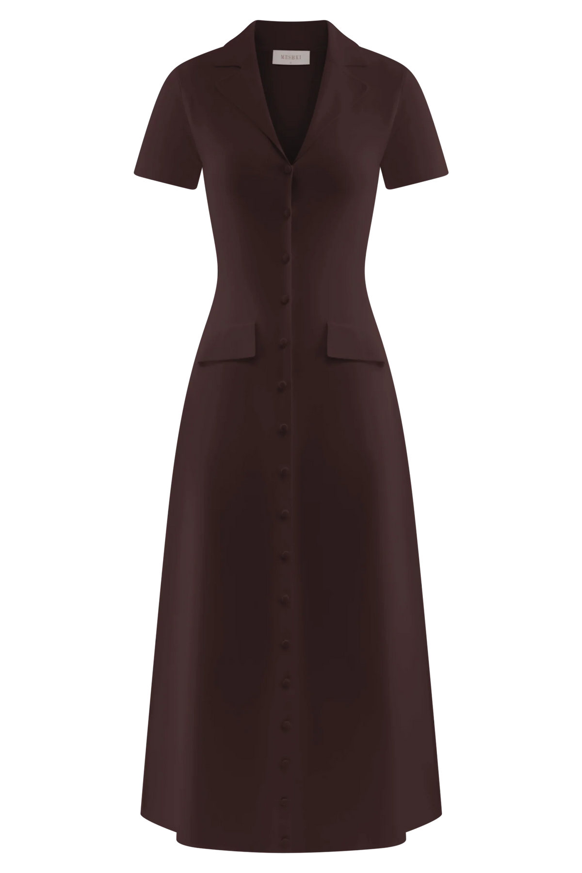 Pearson Short Sleeve Knit Midi Dress - Chocolate