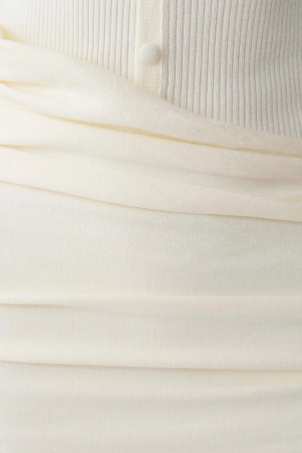 Agness Long Sleeve Button Up Knit Dress - Ivory