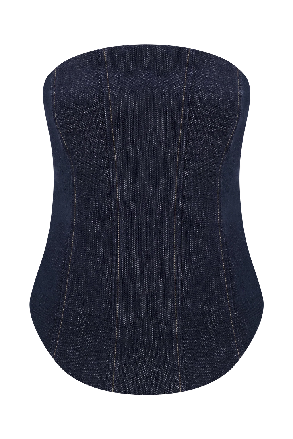 Monte Strapless Denim Corset - Washed Indigo Blue