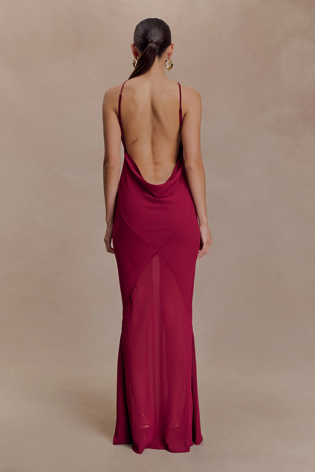 Nerea Slip Halter Maxi Dress - Cherry Red