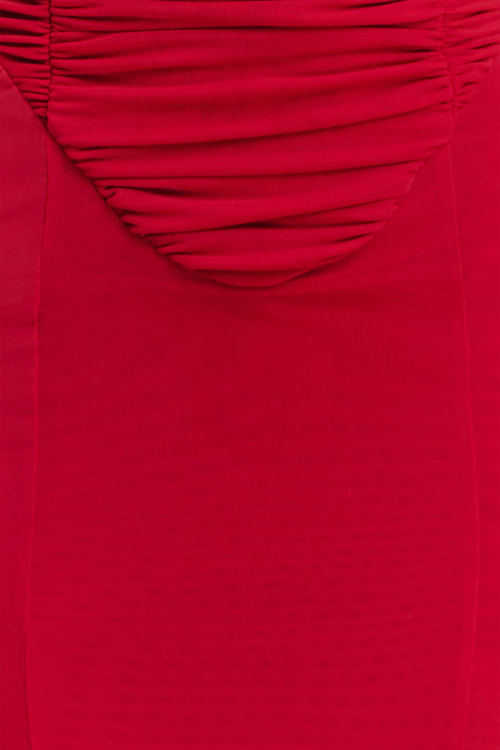 Willa Gathered Mesh Midi Dress - Ruby