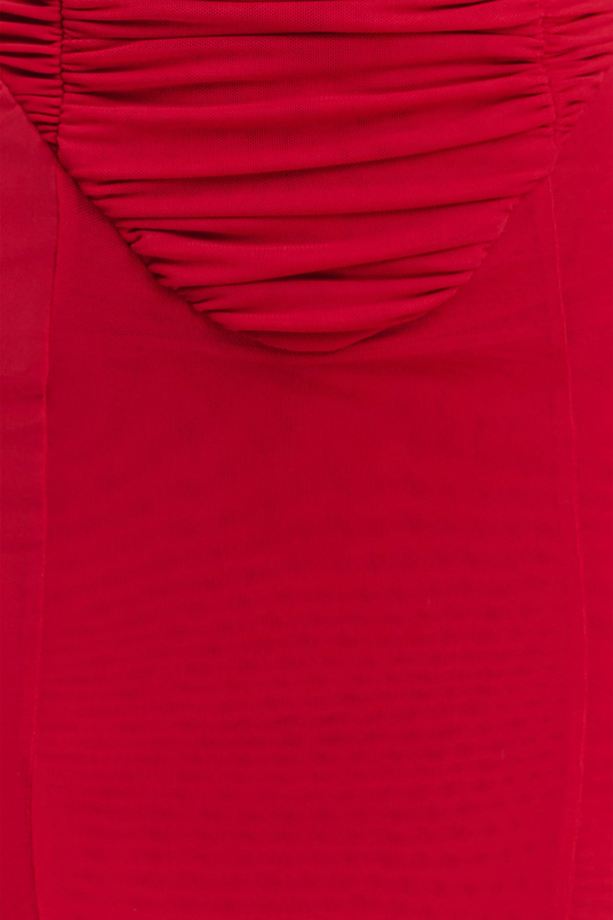Willa Gathered Mesh Midi Dress - Ruby