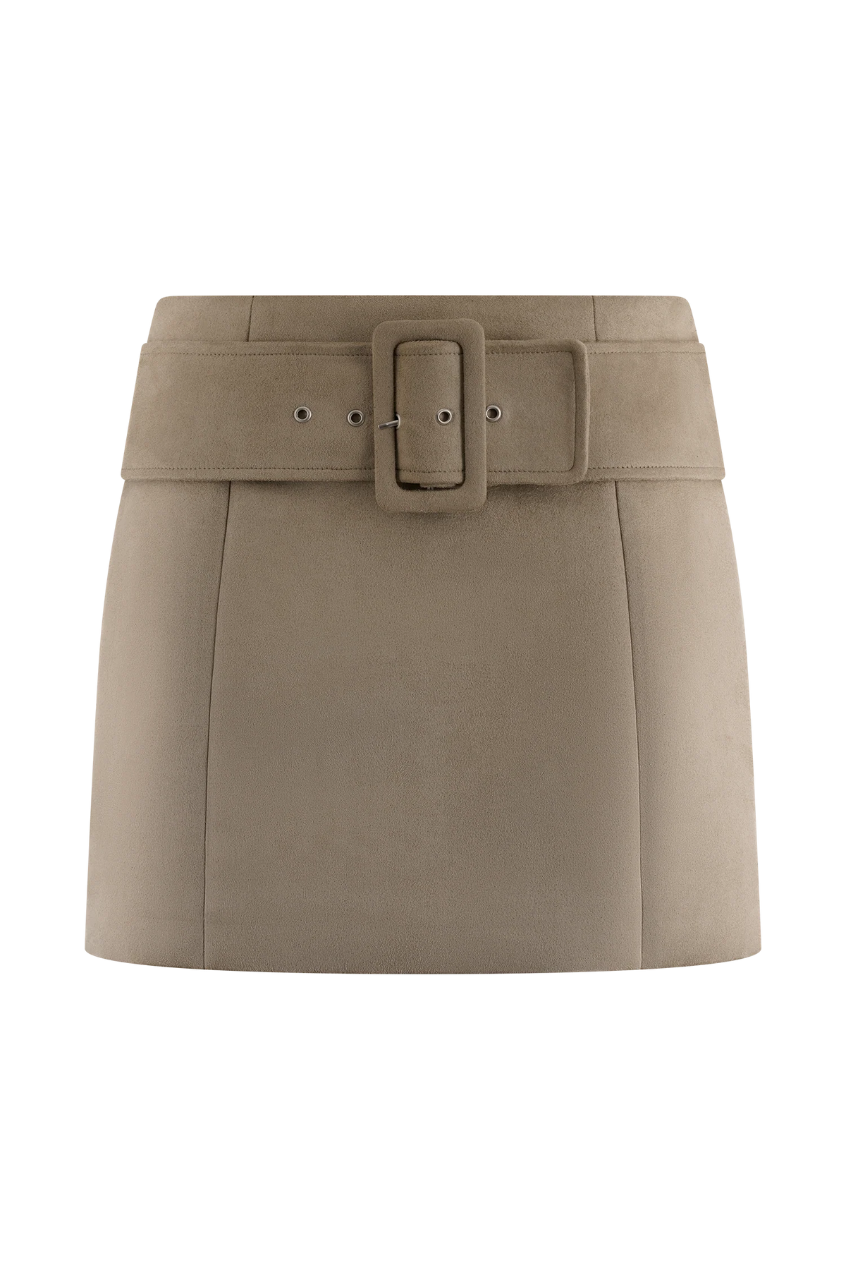 Hayes Faux Suede Belted Mini Skirt - Sand