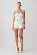 Dimitri Mini Knit Shorts With Belt - Ivory
