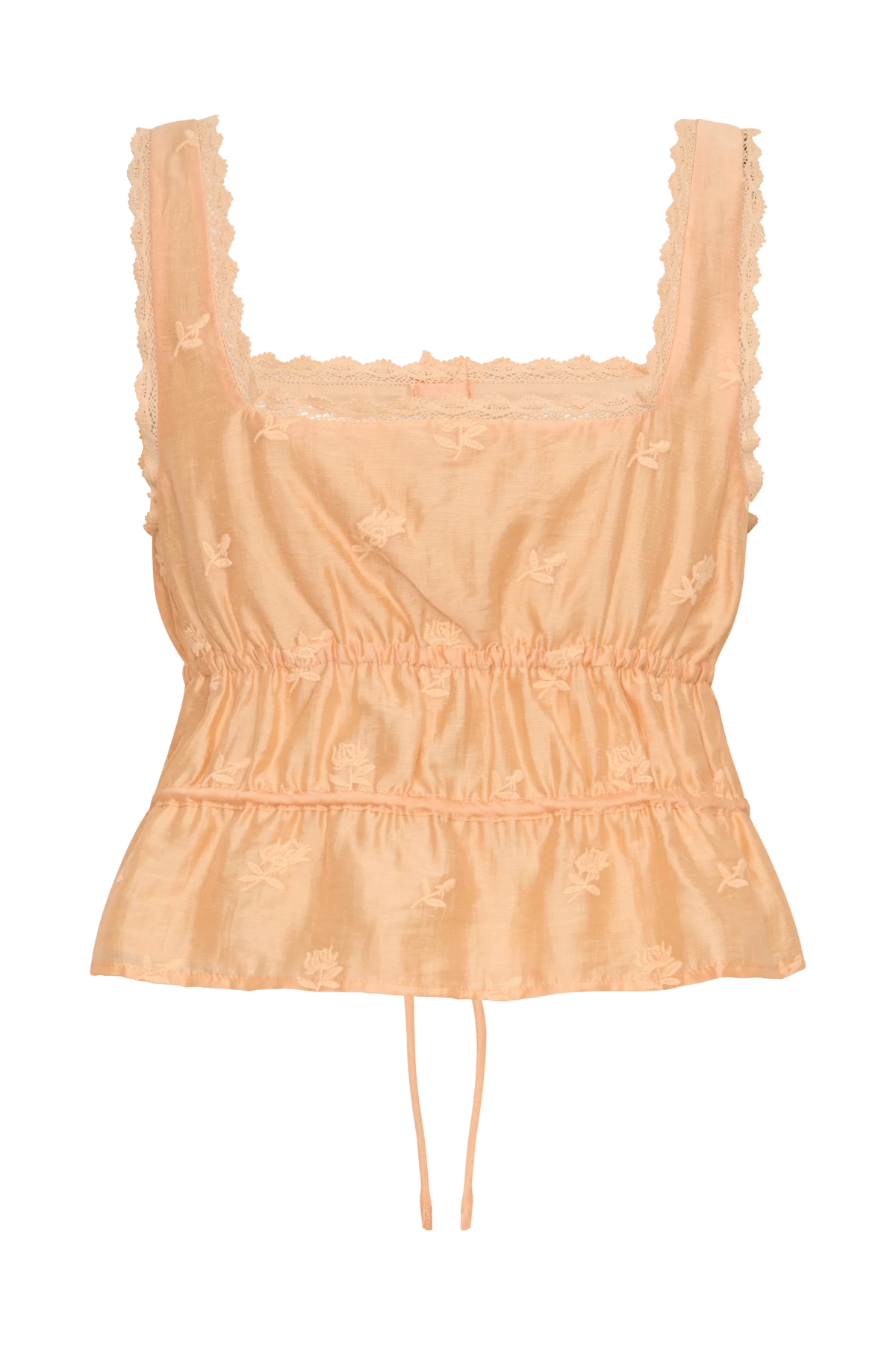 Vivian Embroidered Sleeveless Top - Orange