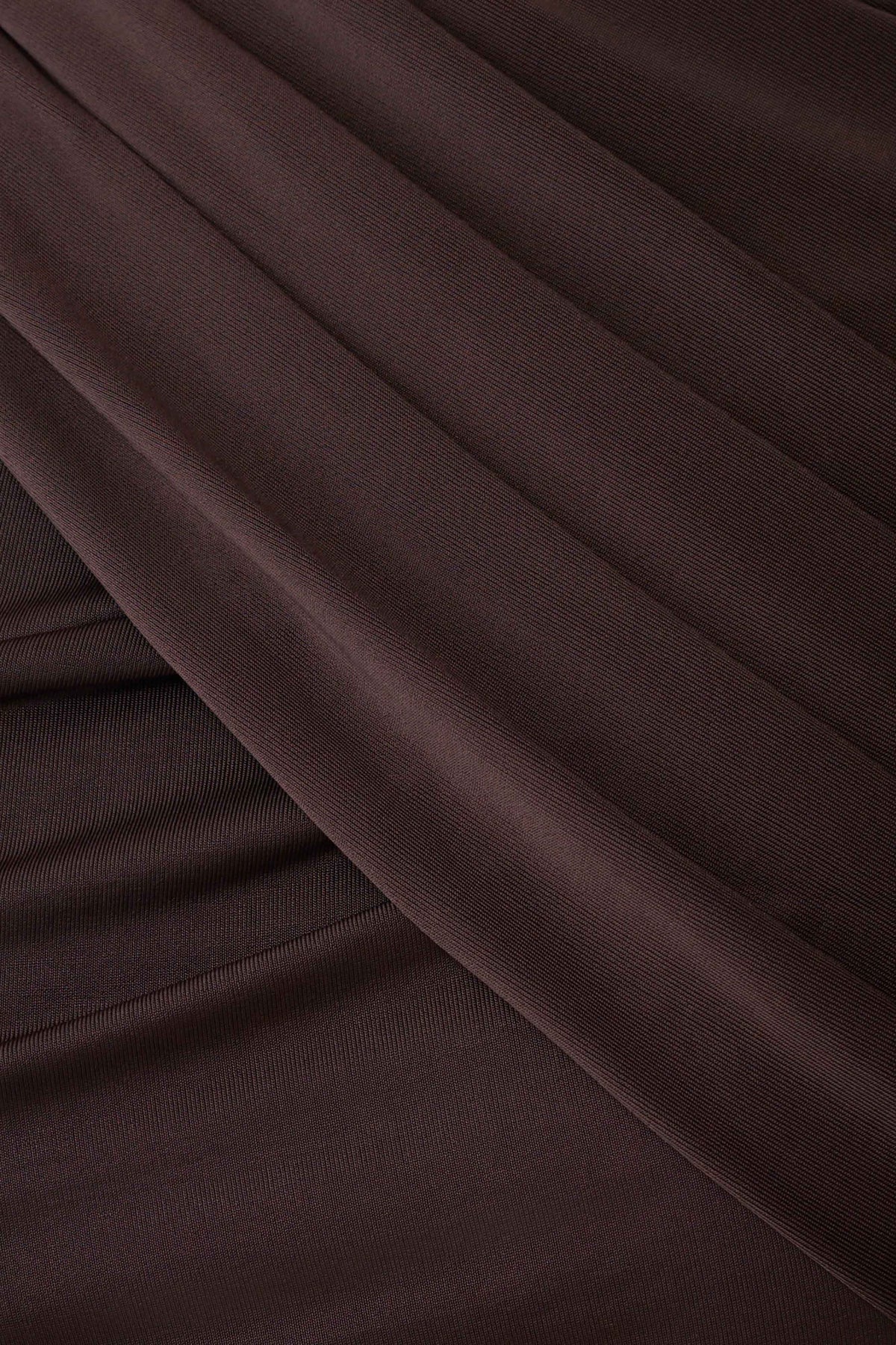 Adrienne One Shoulder Slinky Top - Chocolate