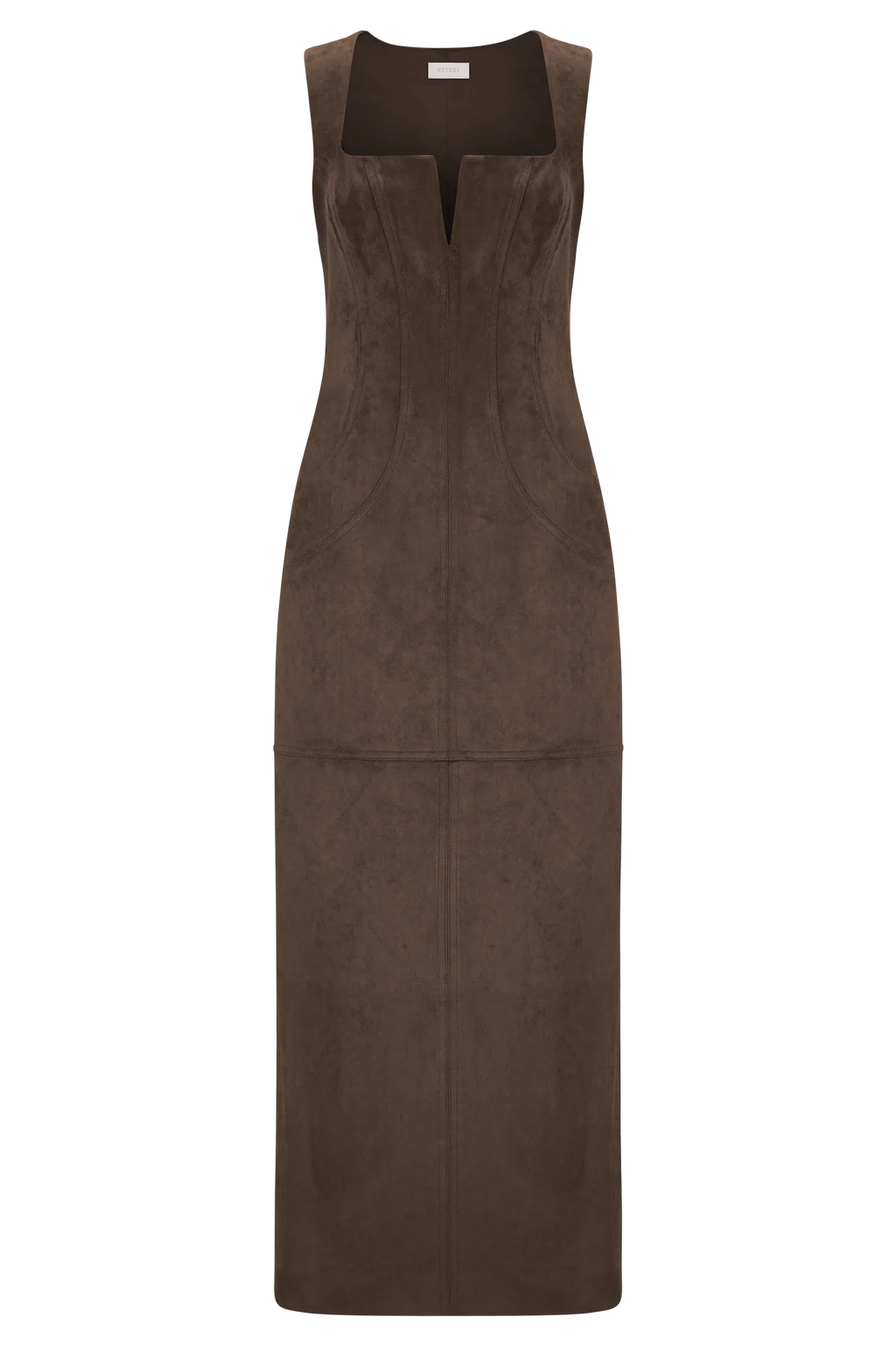 Liam Faux Suede Maxi Dress - Dark Chocolate