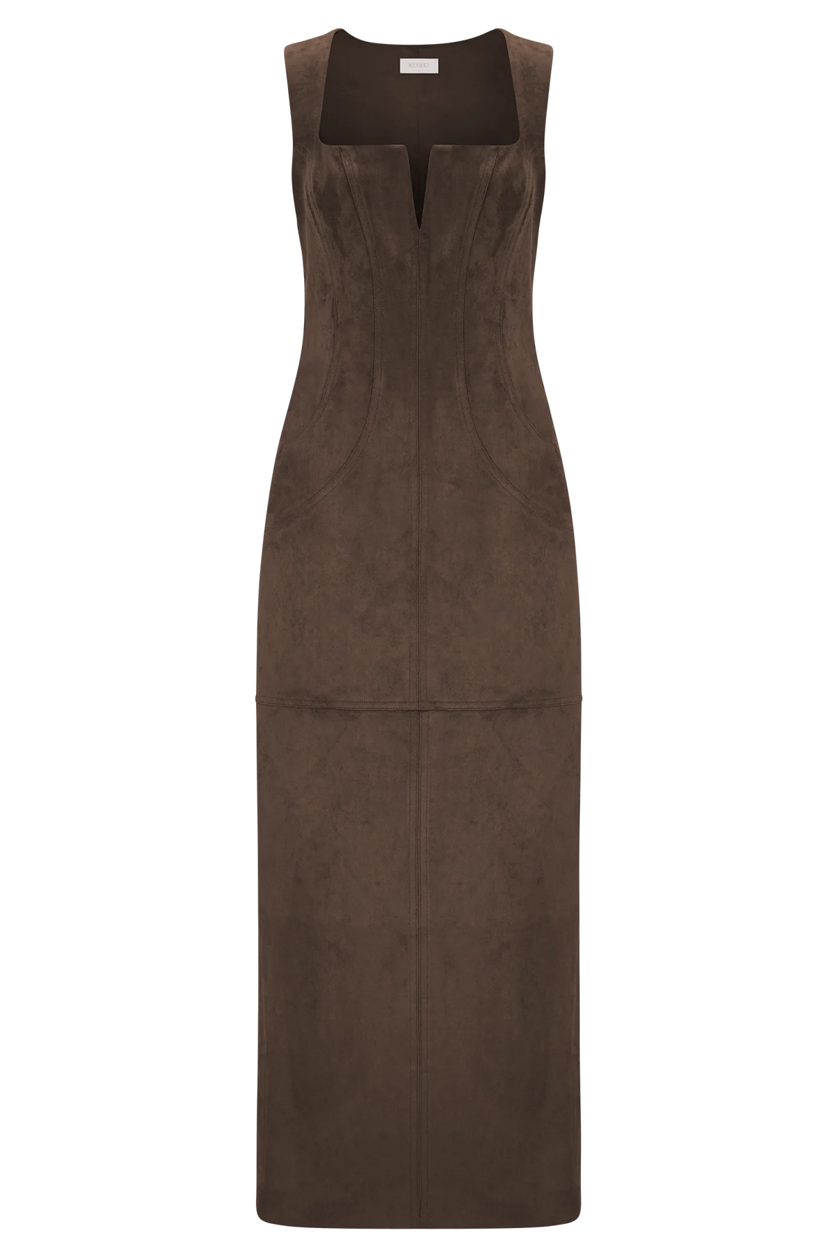 Liam Faux Suede Maxi Dress - Dark Chocolate
