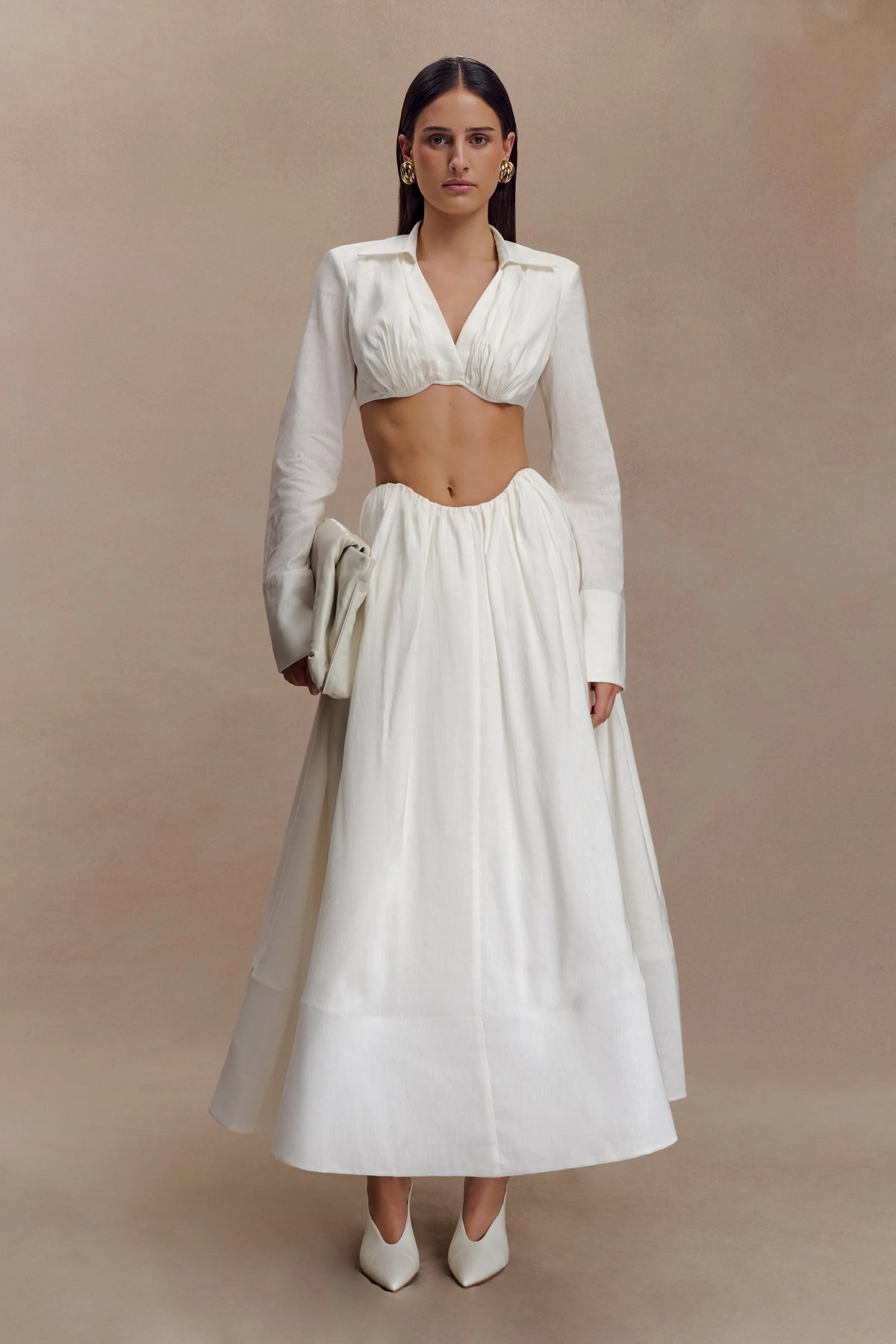 Greta Shirt Bra - White