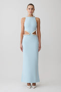 Nicole Embellished Cut Out Maxi Dress - Pale Blue