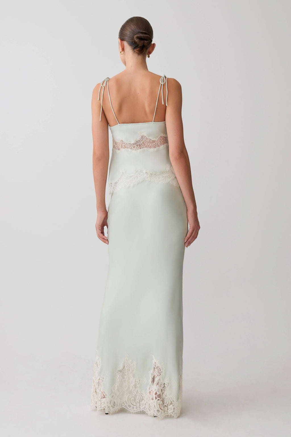 Nina Satin And Lace Camisole - Sage