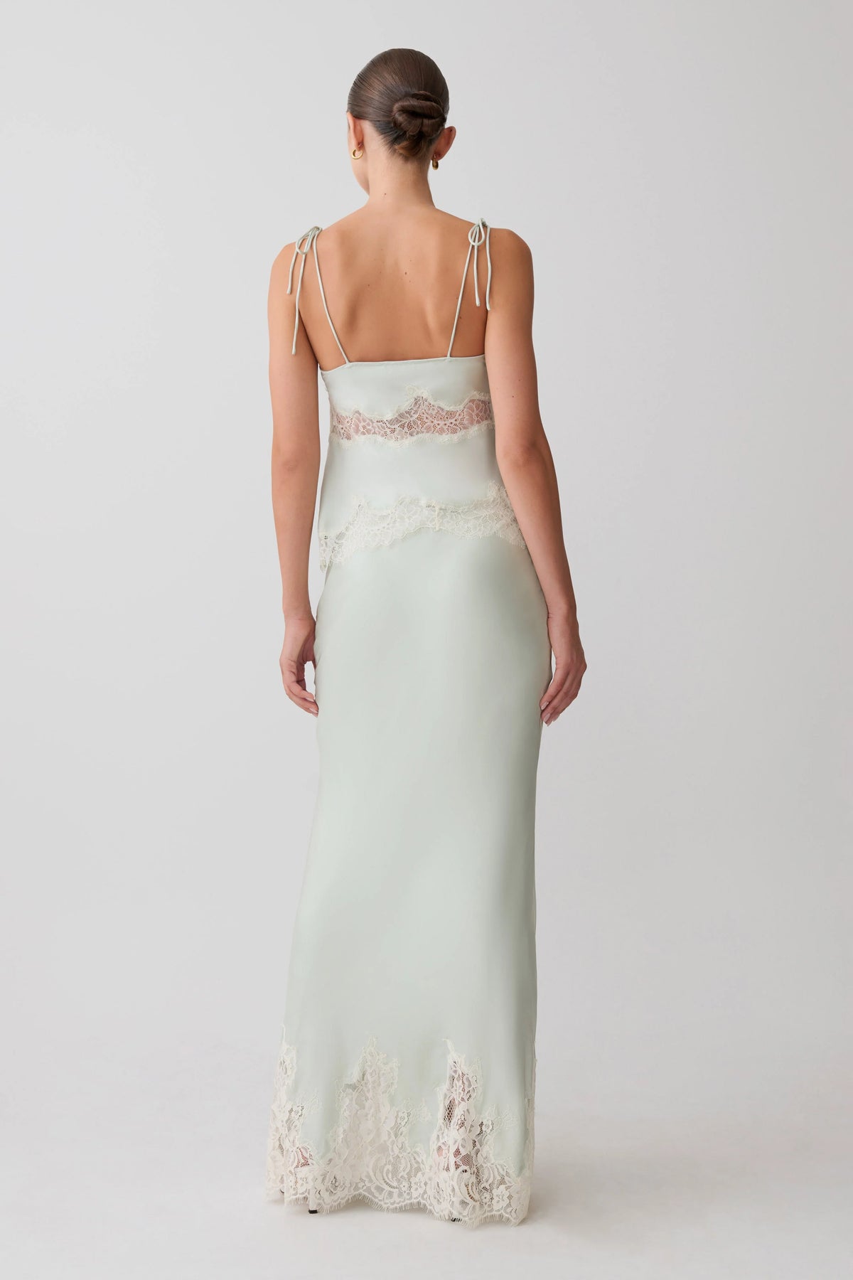 Nina Satin And Lace Camisole - Sage