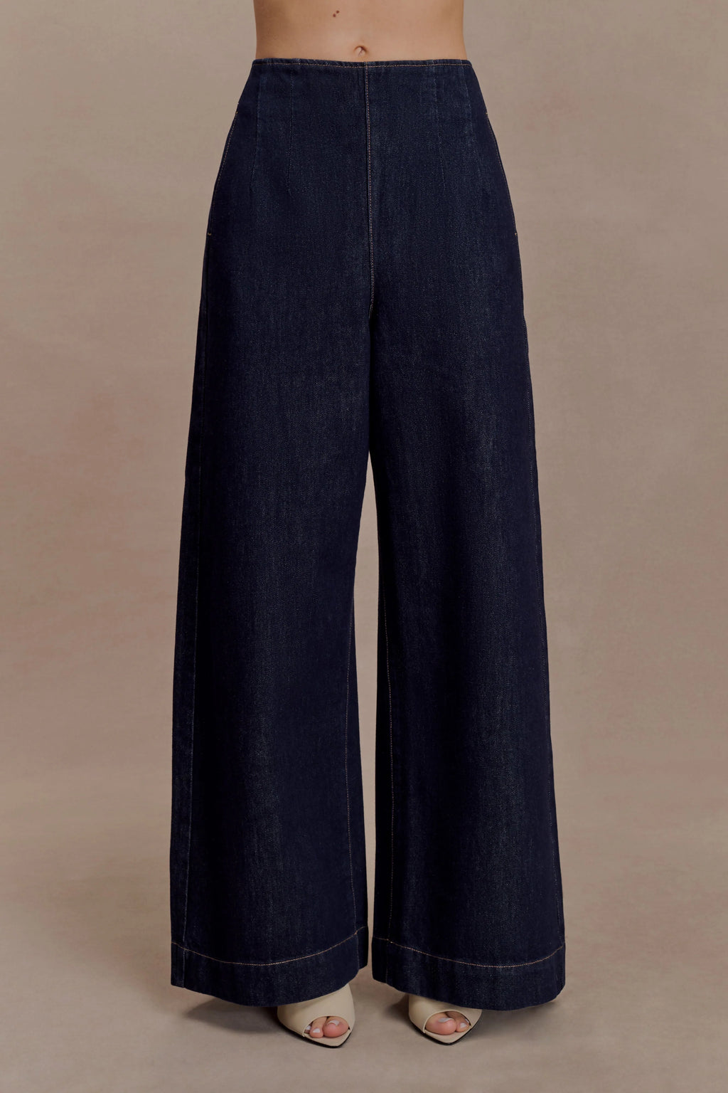 Maral High Waisted Dart Jeans - Washed Indigo Blue