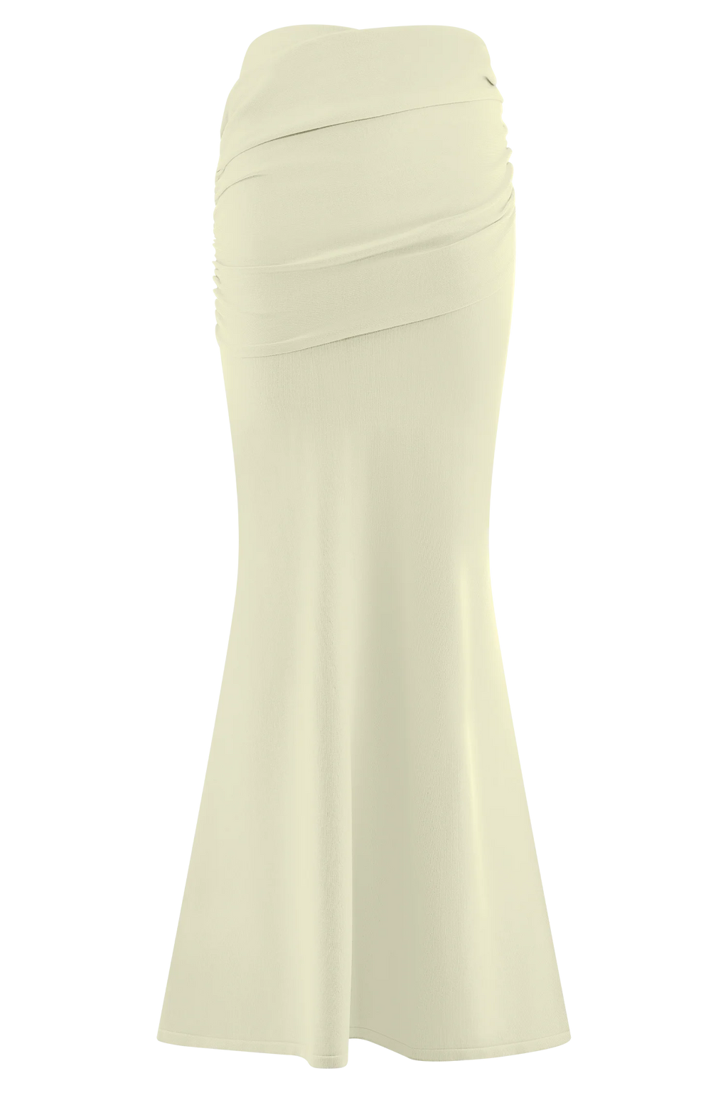 Irene Gathered Knit Maxi Skirt - Ivory
