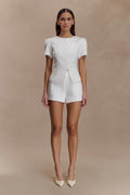 Anne Satin Mini Short - White
