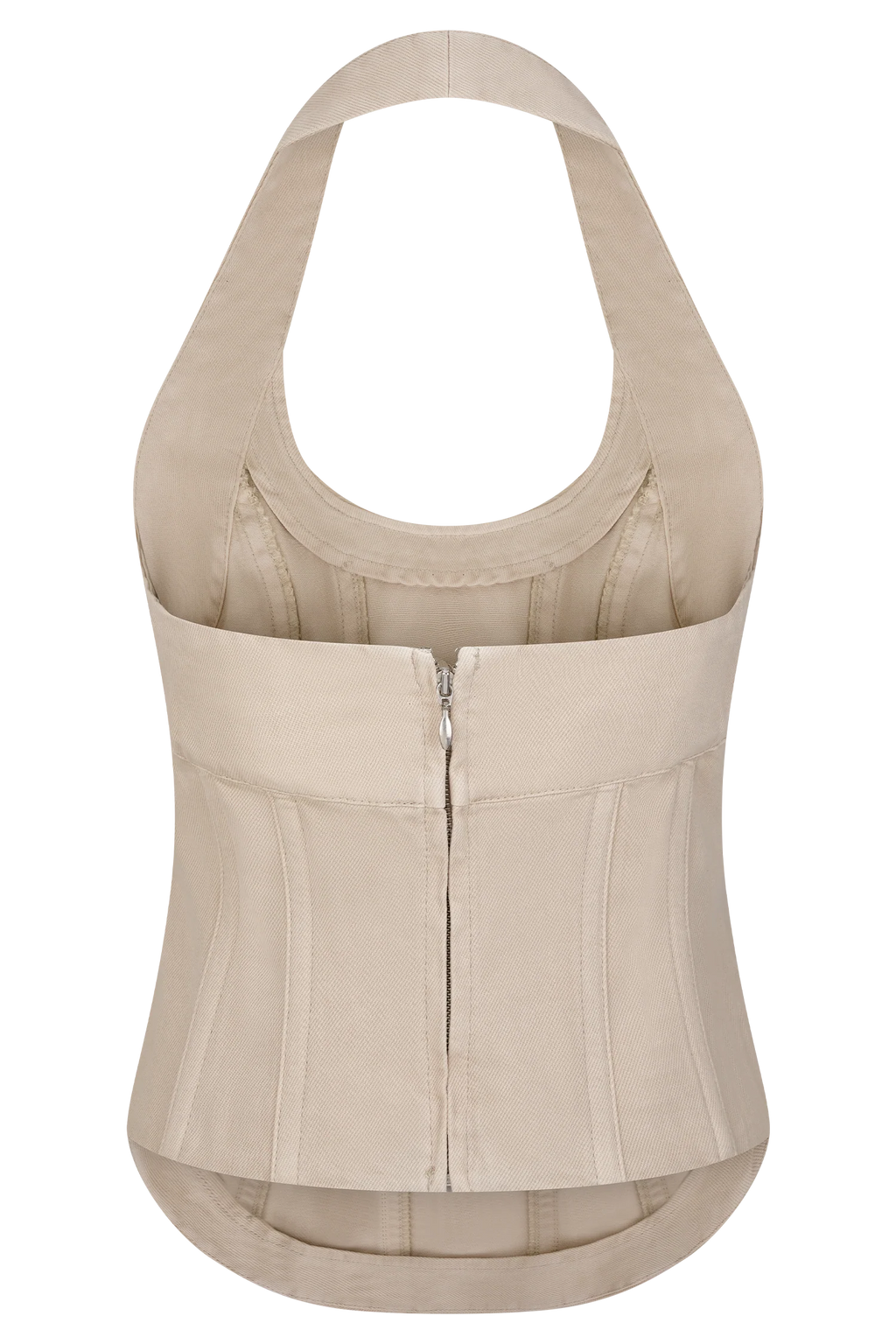Meadow Denim Corset Halter Top - Stone Wash