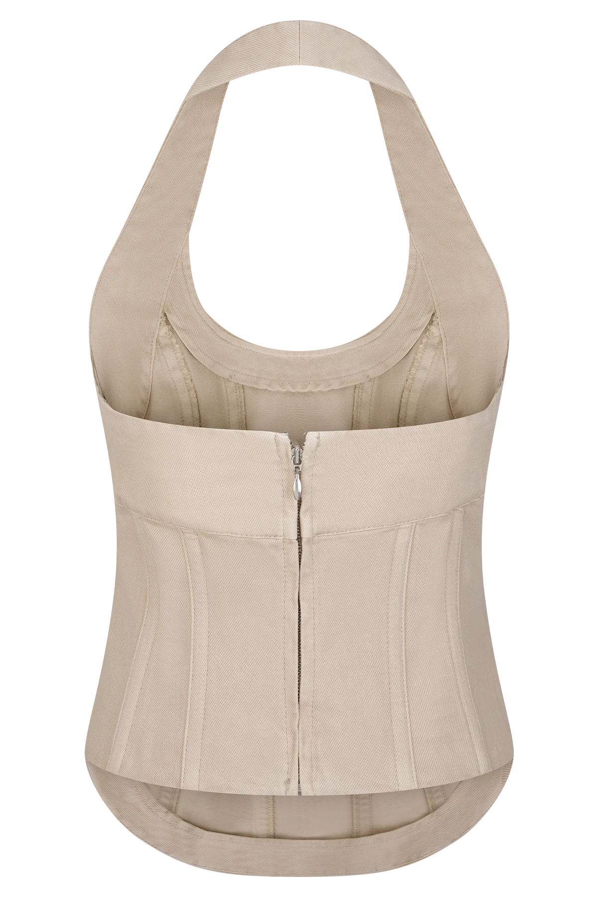 Meadow Denim Corset Halter Top - Stone Wash