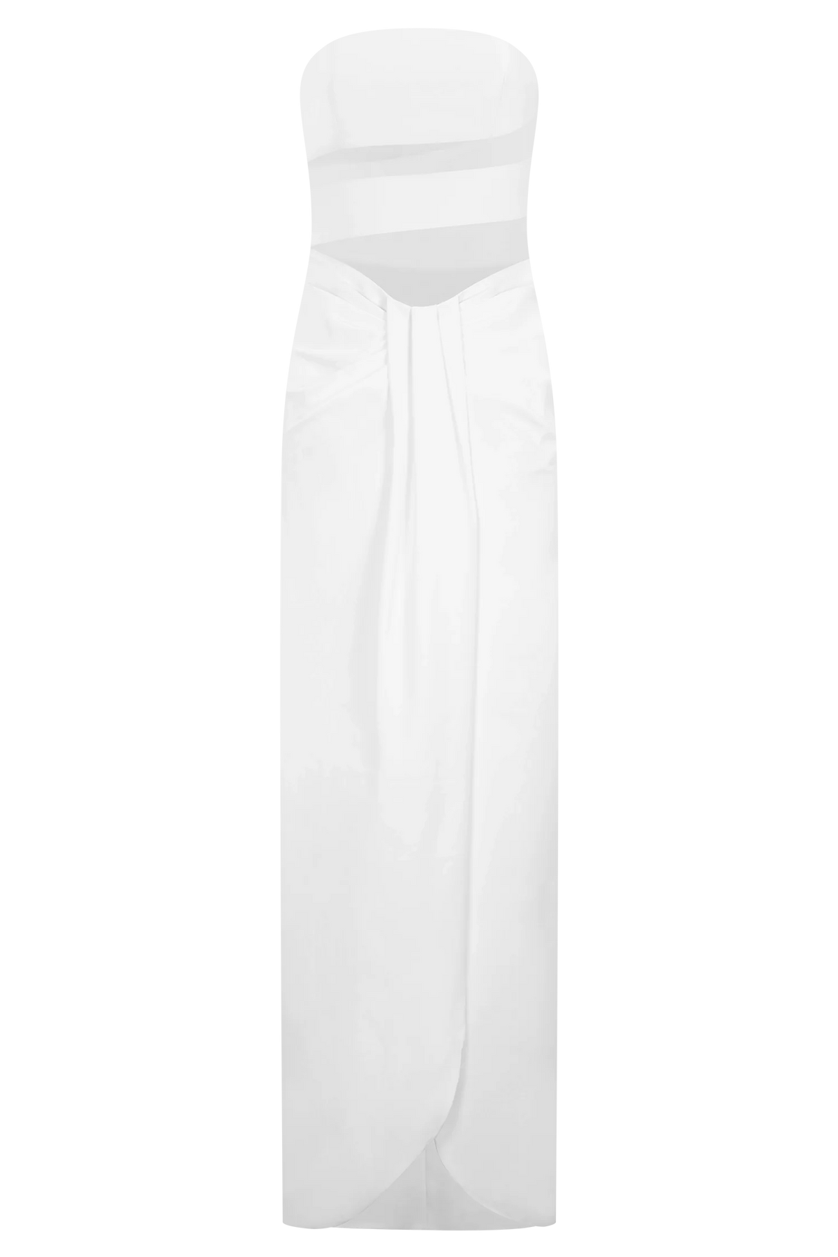 Paulina Cut Out Strapless Maxi Dress - White