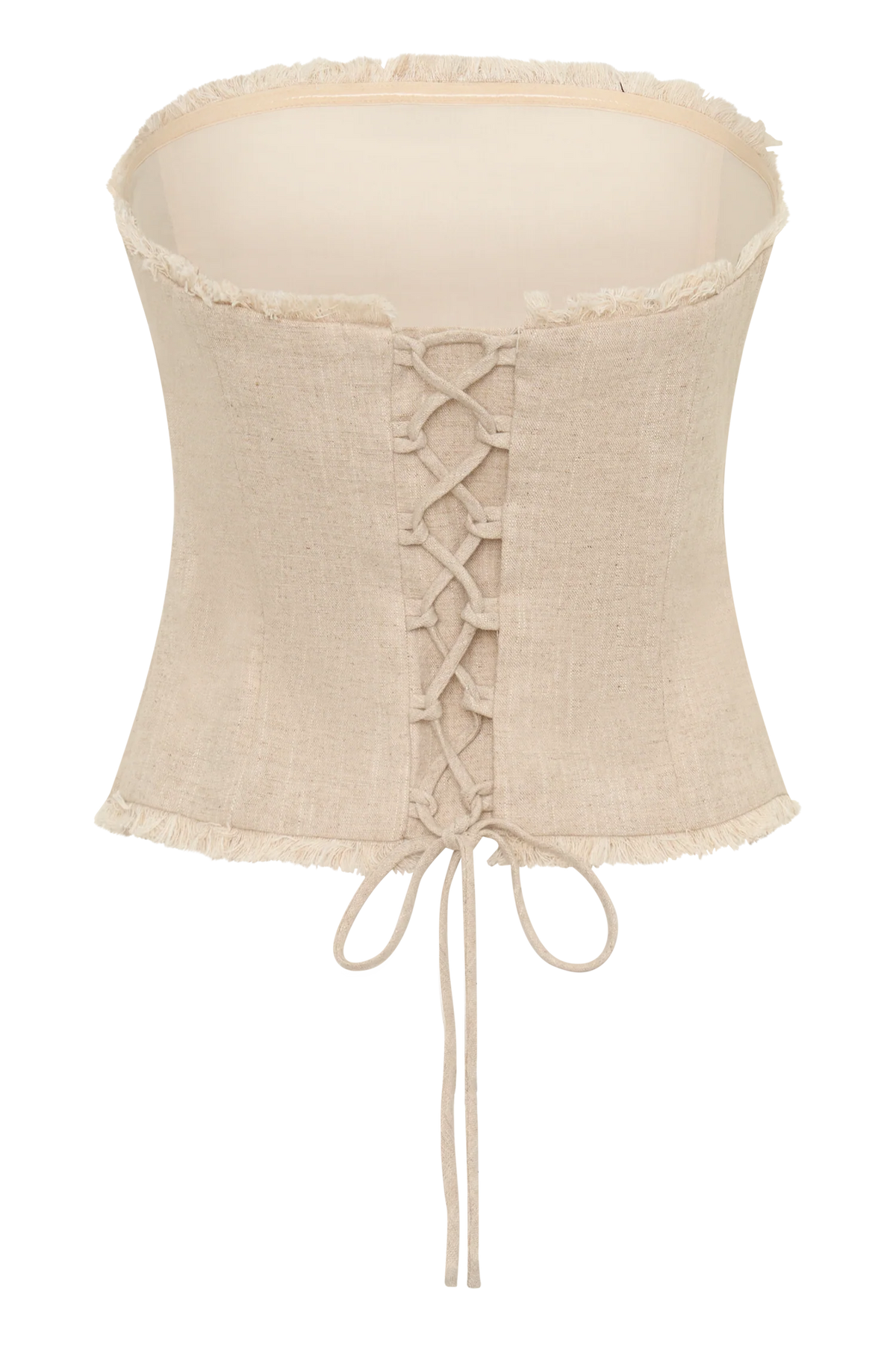 Annie Strapless Tie Back Linen Top - Natural
