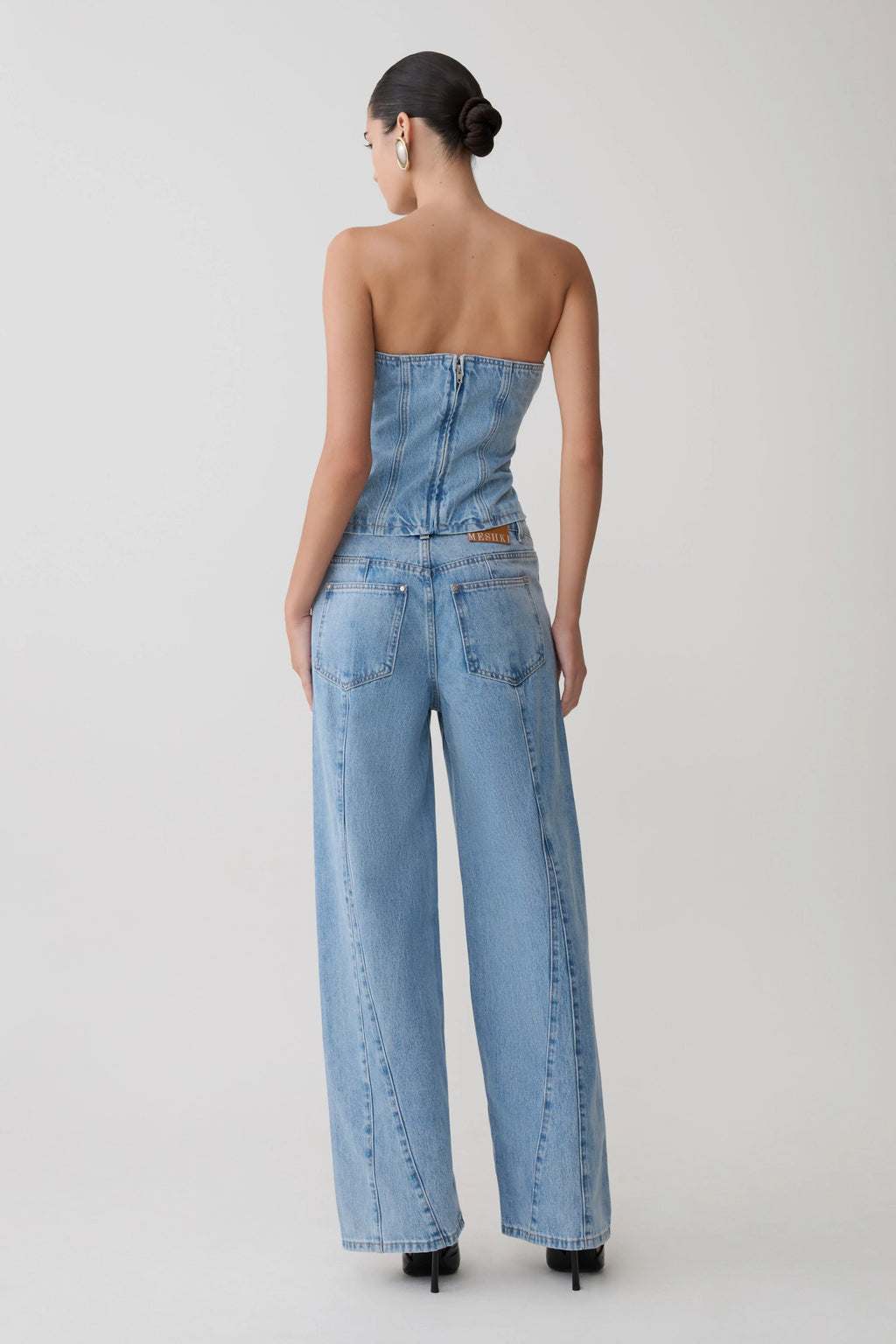 Roy Mid Rise Wide Leg Denim Jeans - Classic Blue