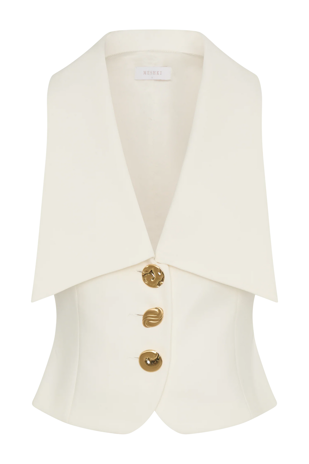Alix Mixed Button Vest - Ivory