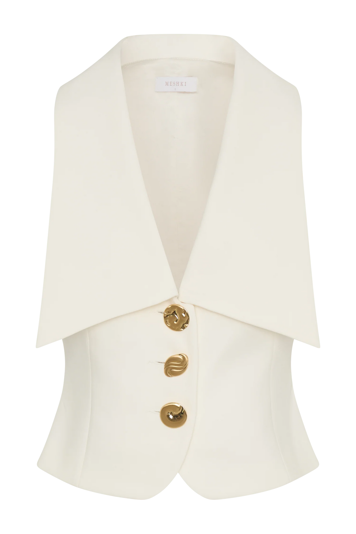 Alix Mixed Button Vest - Ivory