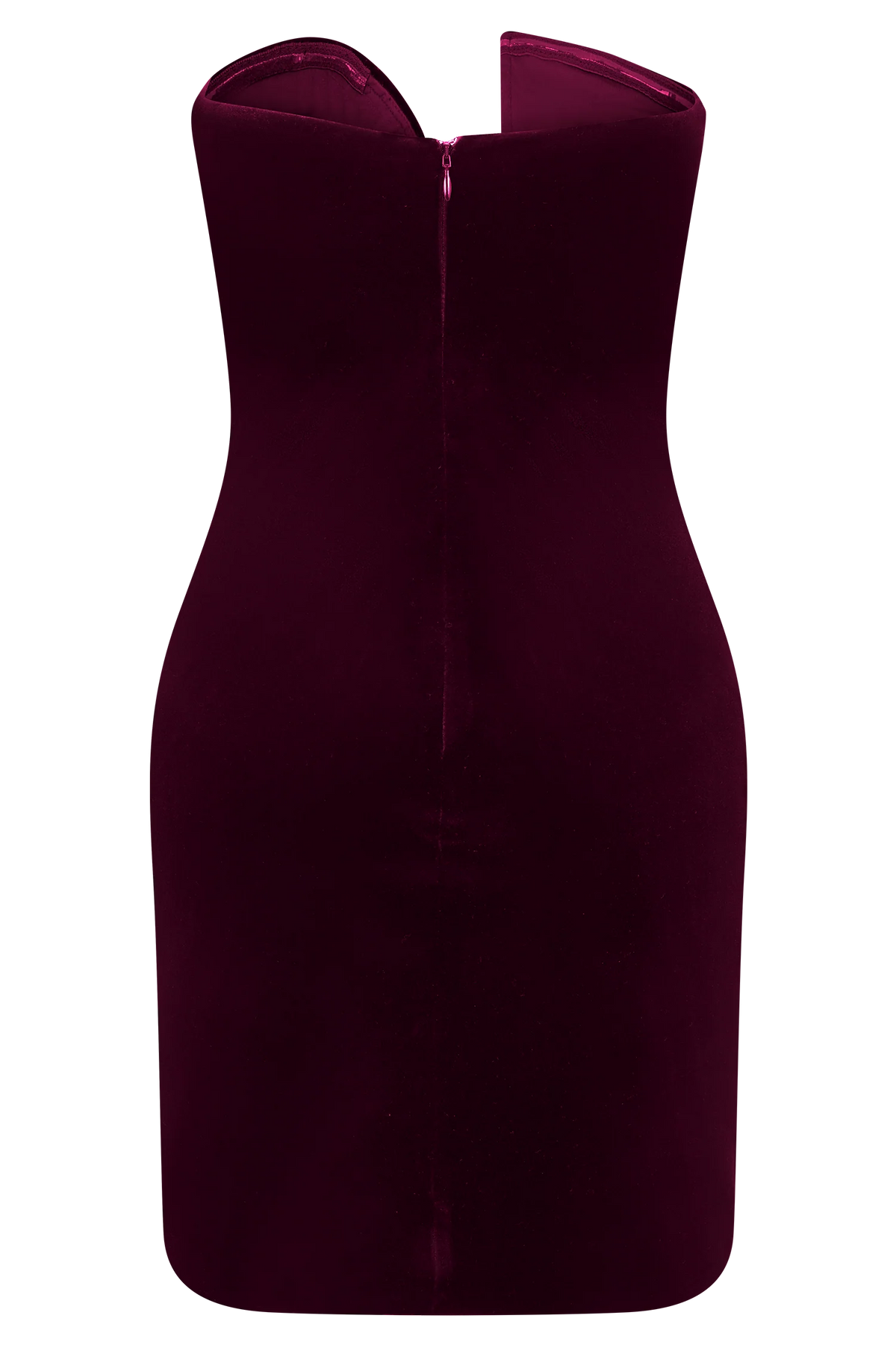 Paulina Velvet Strapless Mini Dress - Wine
