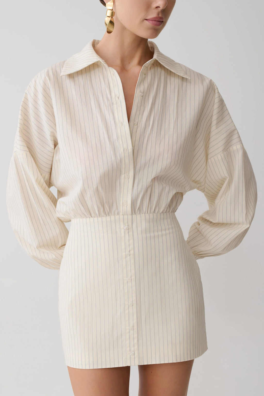Ivy Oversize Shirt Mini Dress - Stripe