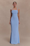 Luella Crepe Corset Maxi Dress - Cornflower Blue