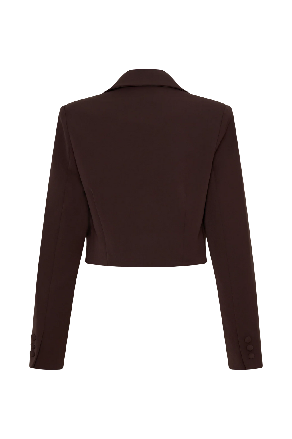 Simone Cropped Suiting Blazer - Dark Chocolate