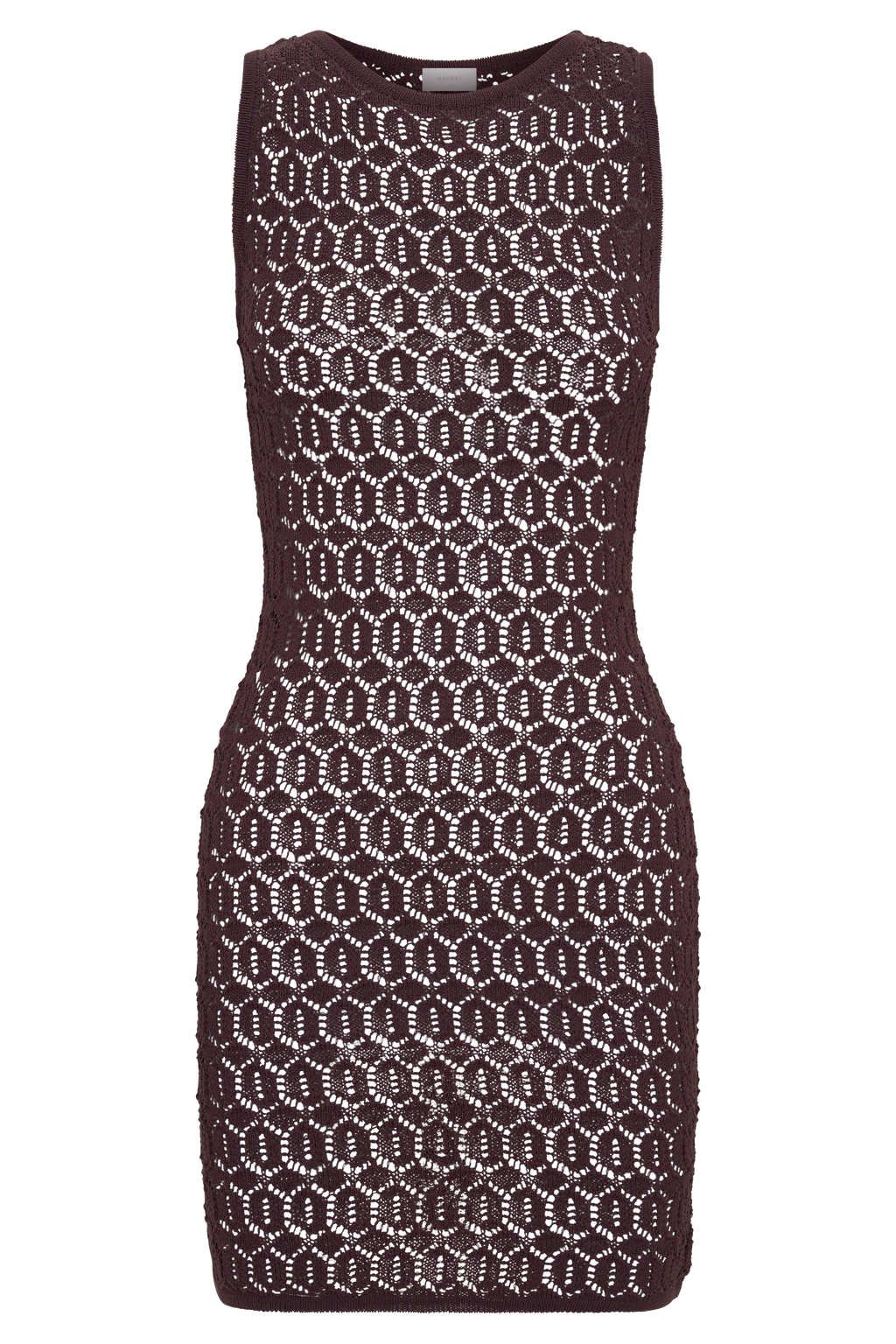 Cherly Knit Crochet Mini Dress - Chocolate