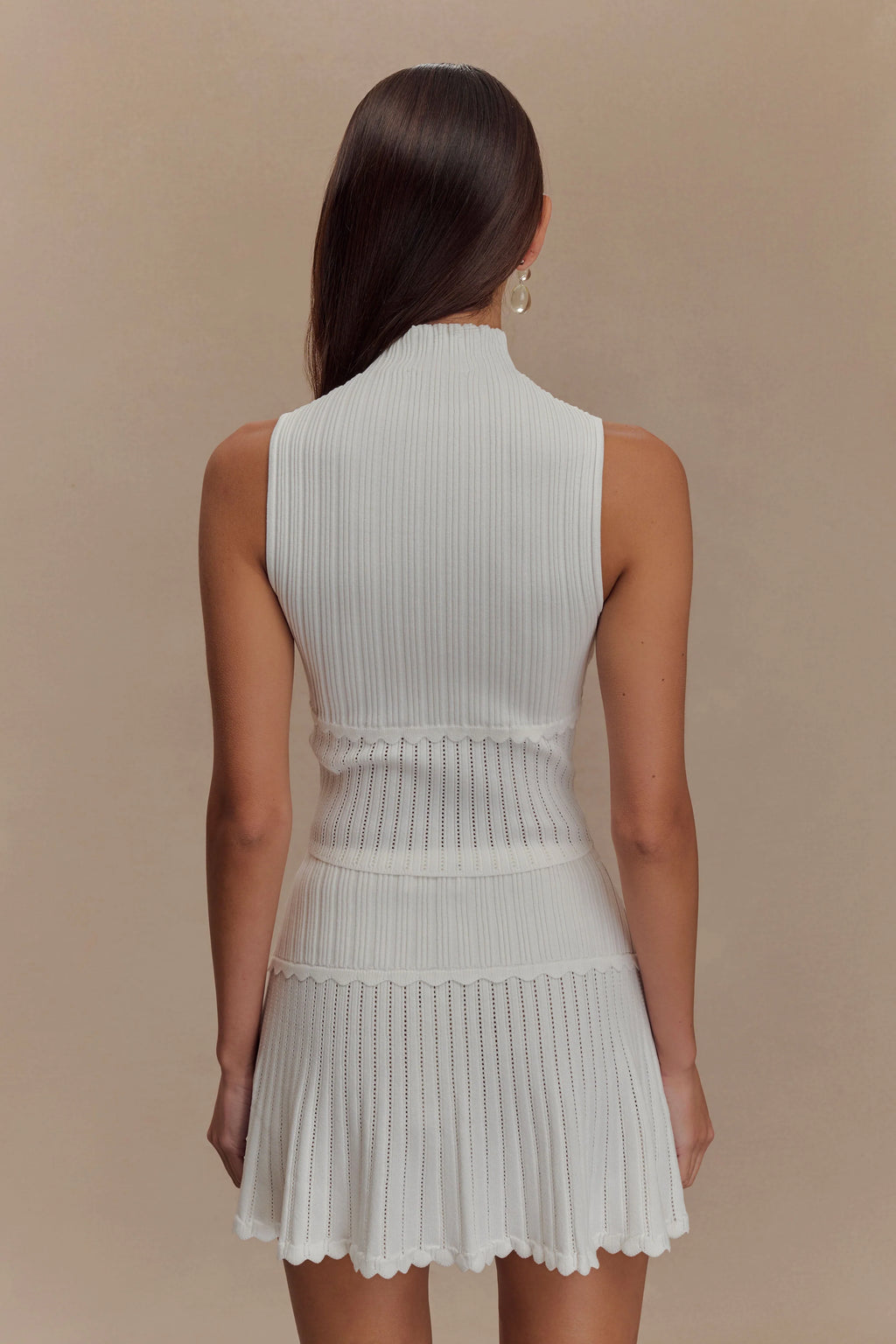 Indy Pointelle Knit Mini Skirt - Ivory