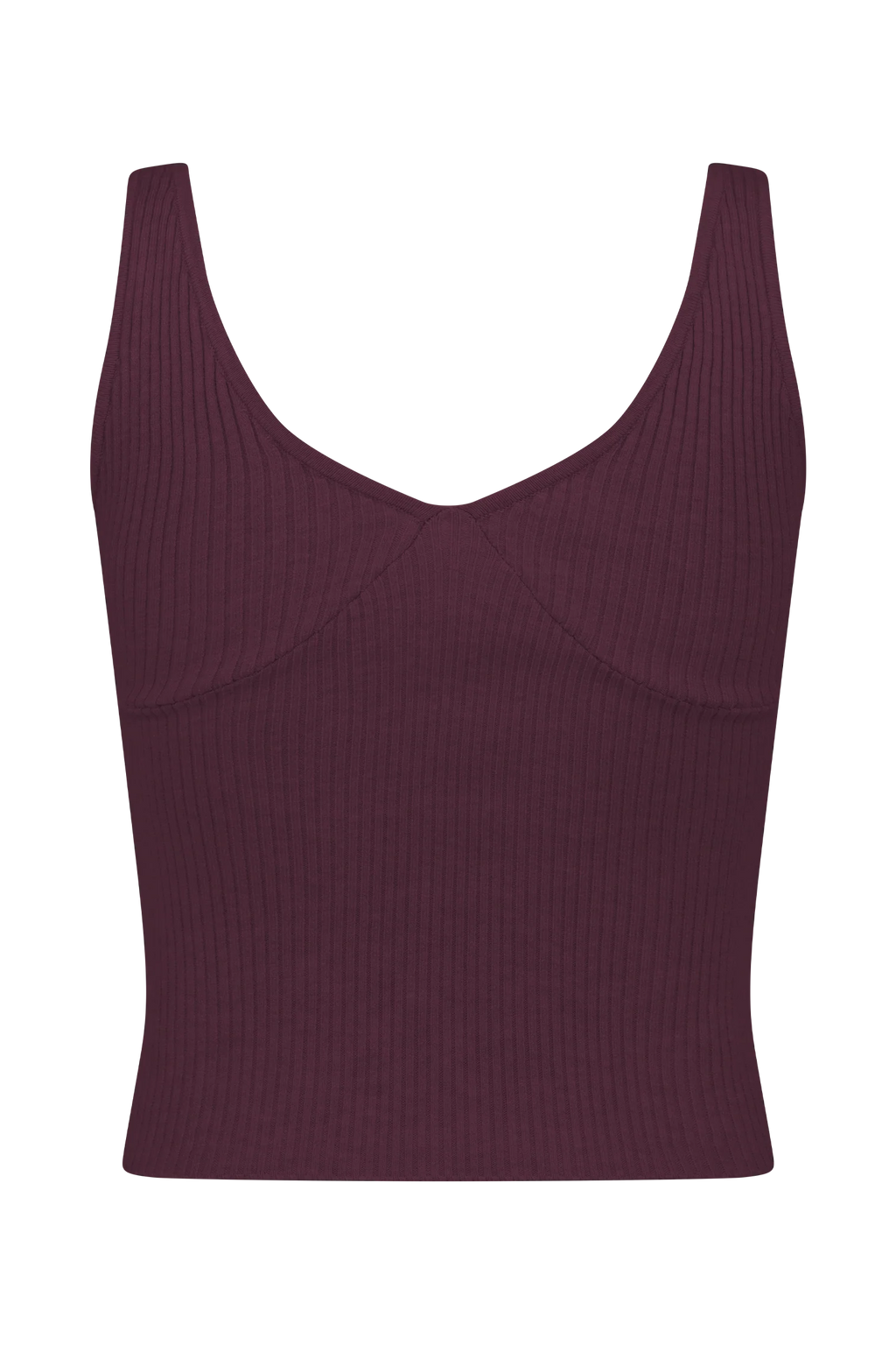 Natalya Ribbed Knit Cami Top - Merlot