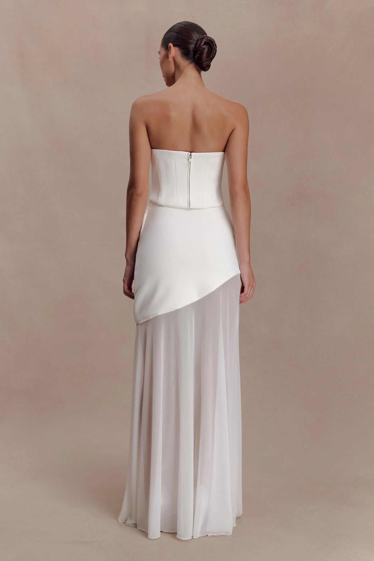 Karina Strapless Scuba Corset  - White