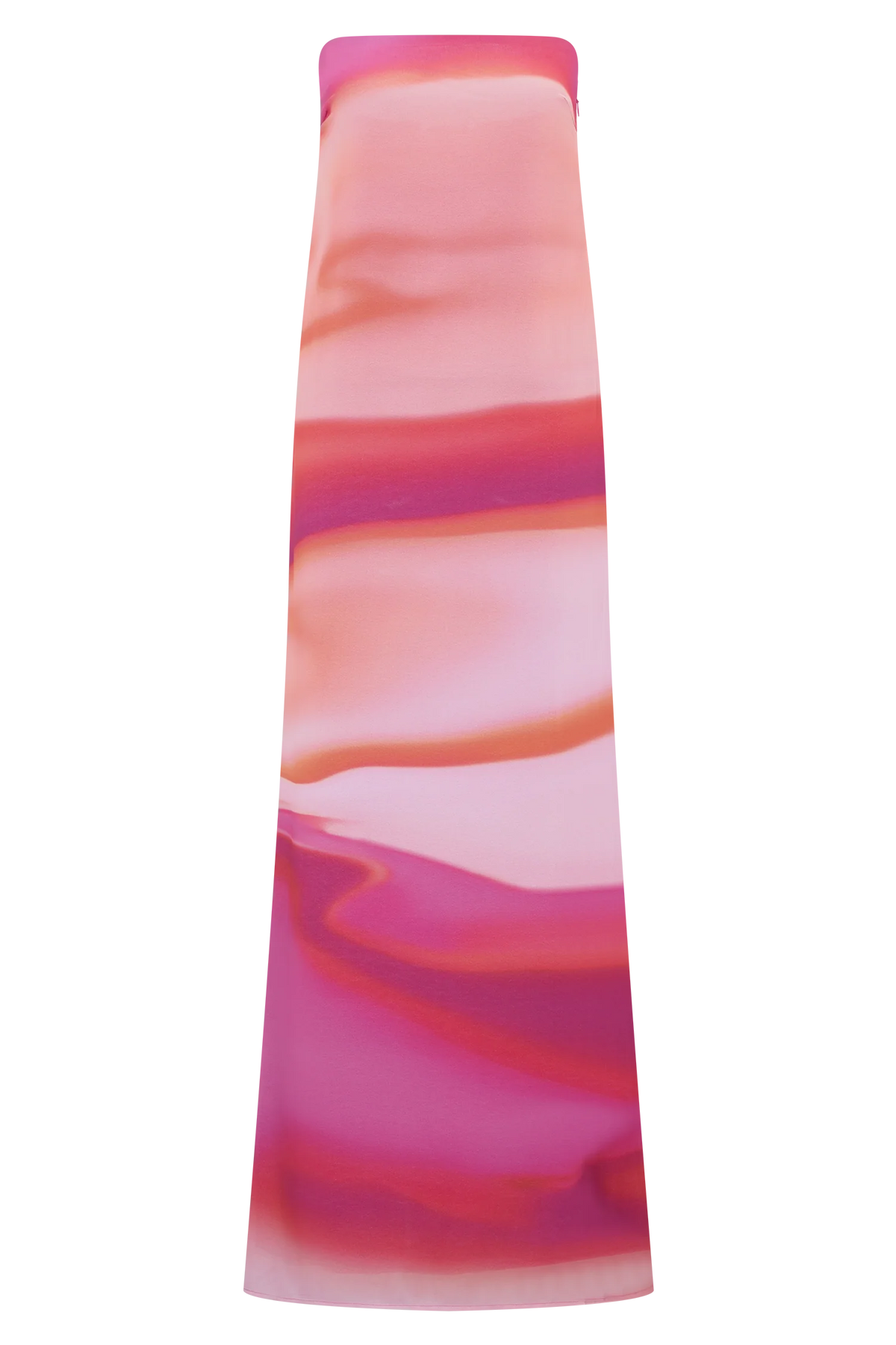 Amaya Strapless Chiffon Maxi Dress - Pink Sunset Print