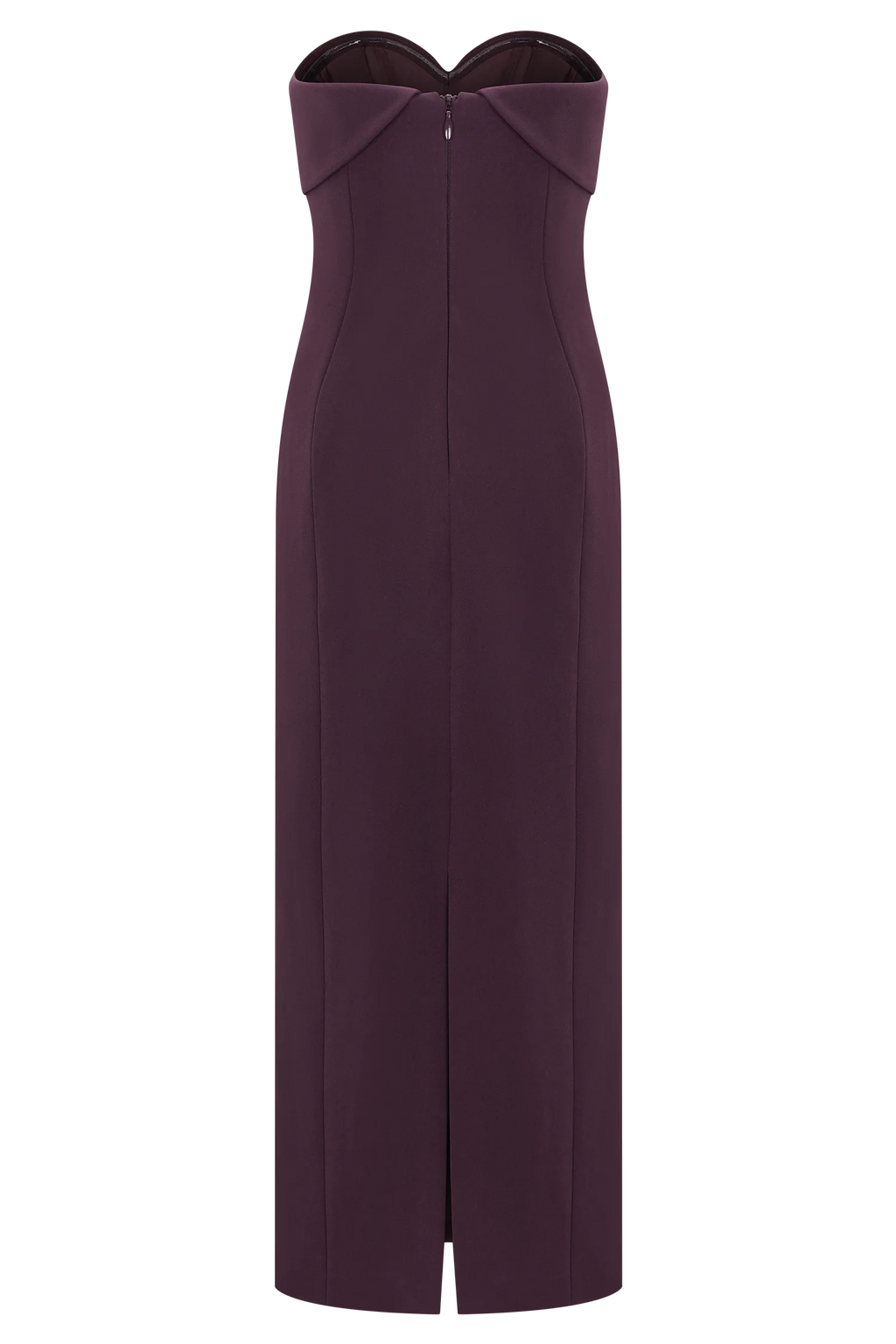 Cary Folded Strapless Crepe Midi Dress - Wine