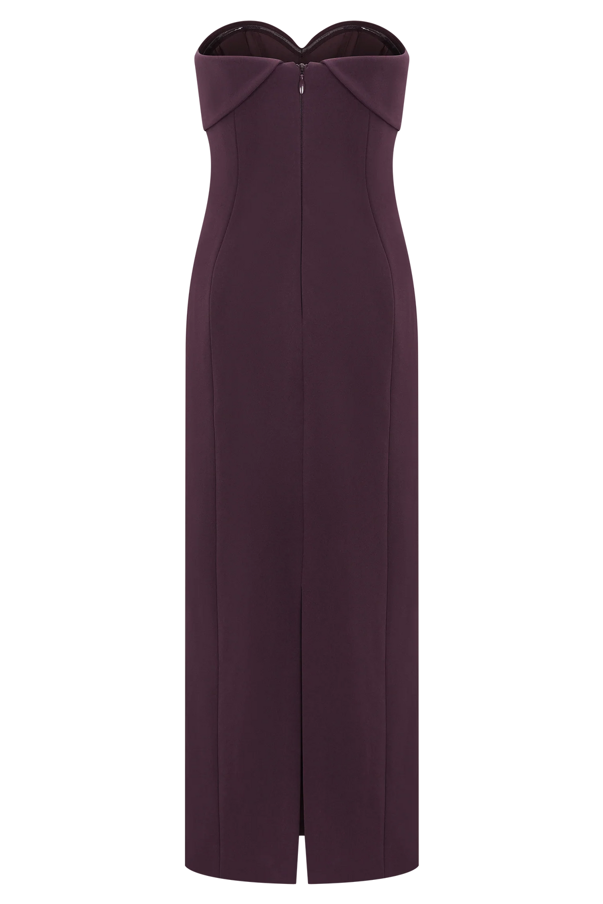 Cary Folded Strapless Crepe Midi Dress - Wine