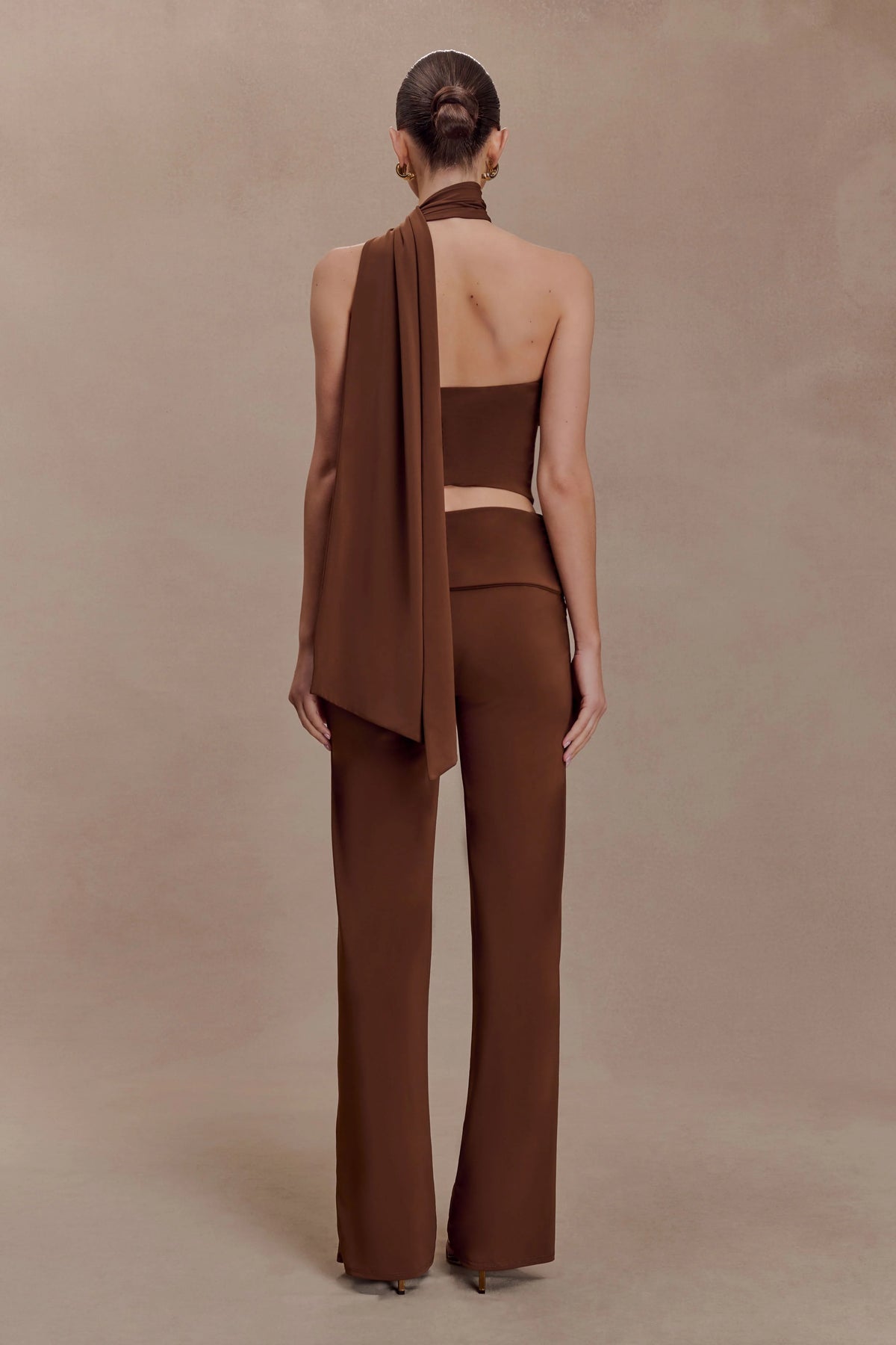 Lydia Slinky Straight Leg Pants - Chocolate