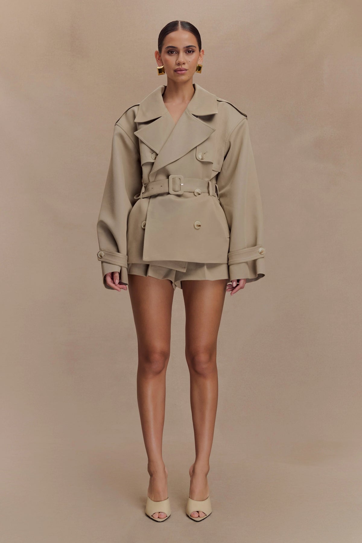 Alden High Waisted Short - Pebble