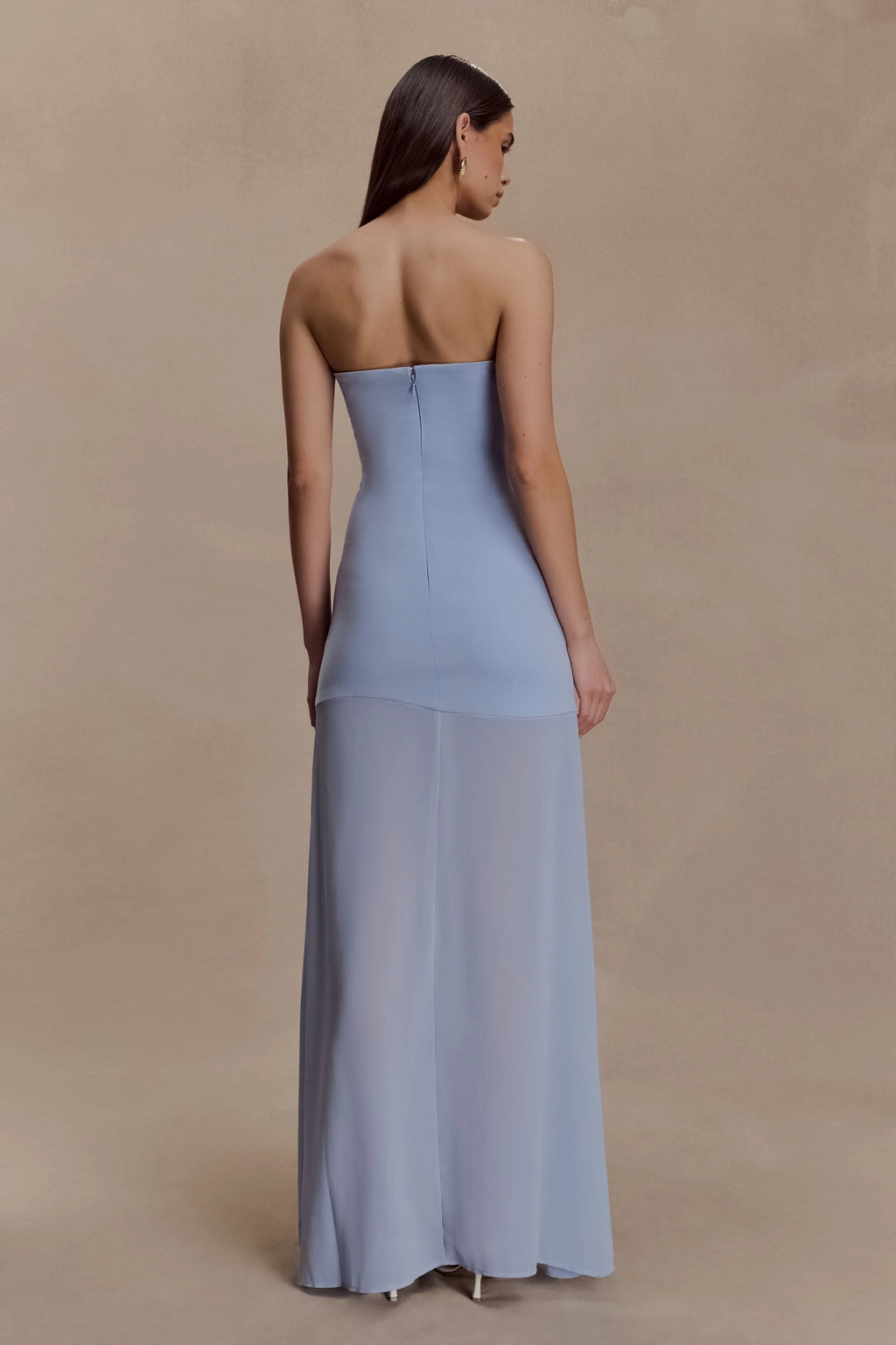 Mason Crepe And Chiffon Maxi Dress - Powder Blue